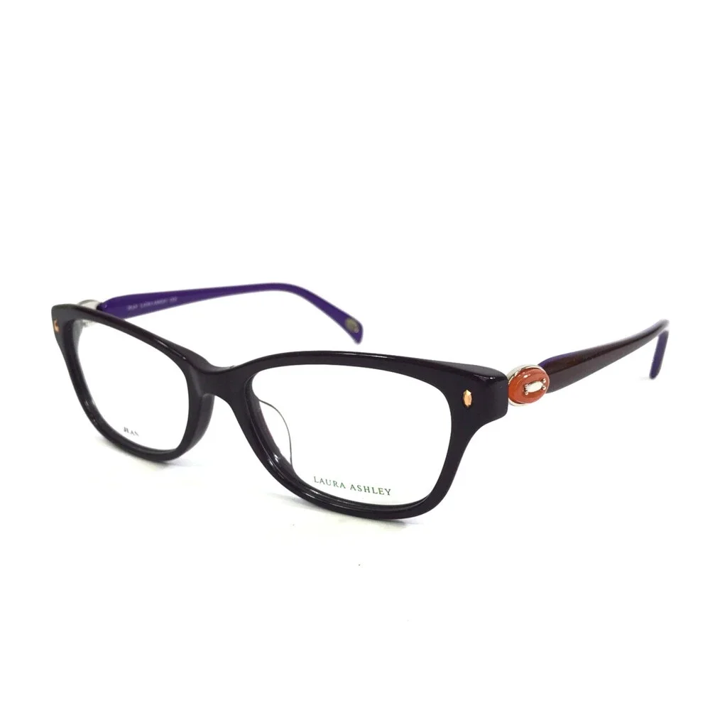Laura Ashley Eyeglasses Frames Jean C4-FIG Purple Orange Gold Cat Eye 52-17-135